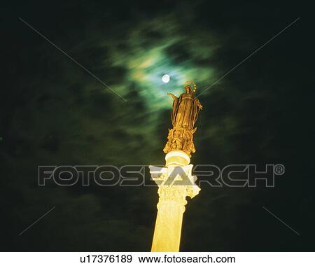 Statue in Rome at Night View Large Photo Image Stock Photo - Statue in Rome at Night. Fotosearch
