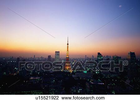 View of Tokyo at dusk View Large Photo Image Stock Image - View of Tokyo at dusk. Fotosearch