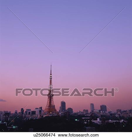 View of Tokyo, sunset View Large Photo Image Picture - View of Tokyo, sunset. Fotosearch