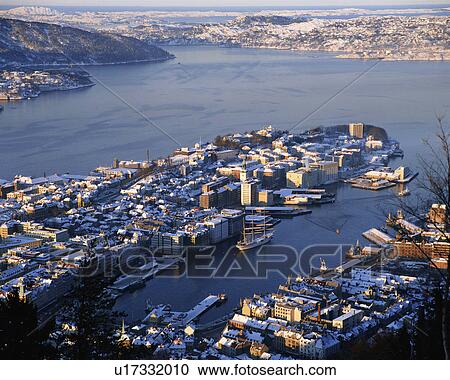 Aerial view of Bryggen, Bergen, Norway View Large Photo Image Stock Image - Aerial view of Bryggen, Bergen, Norway. Fotosearch