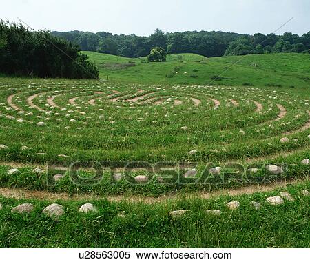 Stock Photography - Coiled formation of stones in Sealand, Denmark. Fotosearch