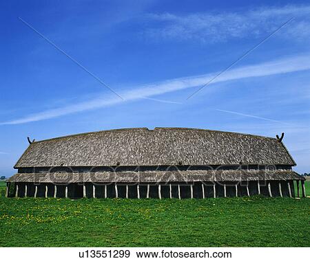 Stock Photo - Fortress of Vikings in Trelleborg, Denmark. Fotosearch