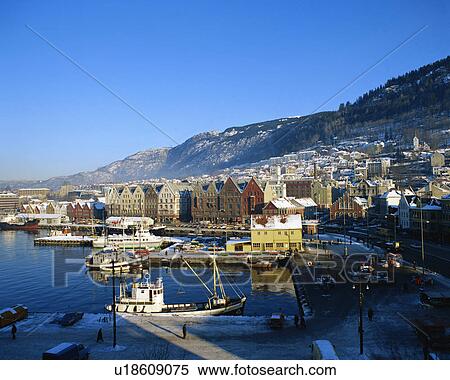 Harbor in Bryggen, Bergen, Norway View Large Photo Image Stock Photography - Harbor in Bryggen, Bergen, Norway. Fotosearch