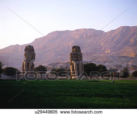 Stock Photography - Huge stone statues in Luxor, Egypt. Fotosearch