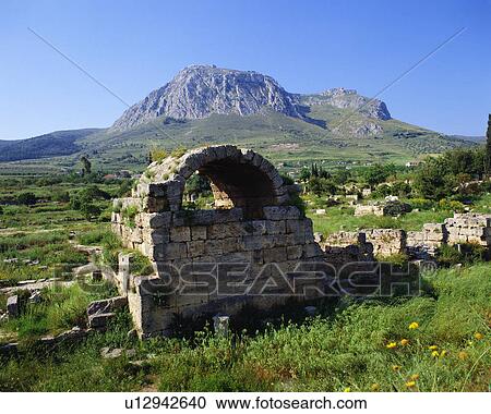 Stock Image - Old ruins in Corinth, Greece. Fotosearch