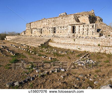 Stock Photograph - Old ruins in Kabah, Mexico. Fotosearch