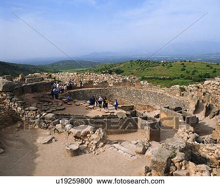 Stock Image - Old ruins in Mycenae, Greece. Fotosearch