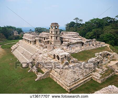 Stock Photo - Old ruins in National Park of Palenque, Mexico. Fotosearch
