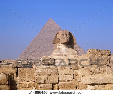 Pyramid and Great Sphinx in Giza, Egypt View Large Photo Image Stock Photograph - Pyramid and Great Sphinx in Giza, Egypt. Fotosearch
