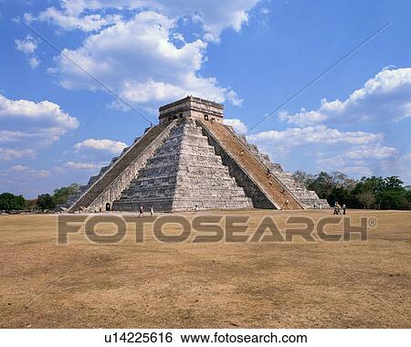 Stock Photograph - Pyramid in Pre-Hispanic City of Chichen-Itza in Mexico. Fotosearch