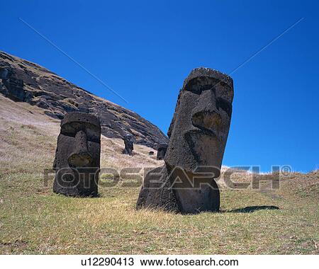 Statues of Moai in Easter Island View Large Photo Image Stock Image - Statues of Moai in Easter Island. Fotosearch