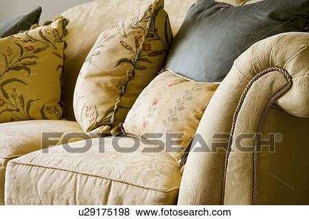 Detail of Elegant Sofa and Pillows View Large Photo Image Stock Photo - Detail of Elegant Sofa and Pillows. Fotosearch