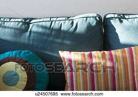 Stock Photography - Bright blue sofa. Fotosearch