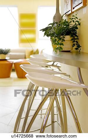 Contemporary bar stools in kitchen View Large Photo Image Stock Photo - Contemporary bar stools in kitchen. Fotosearch