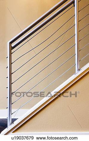 Contemporary Metal Staircase Railing Stock Photo U19037679
