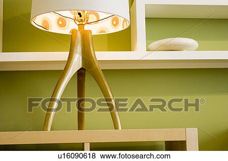 Stock Photo - Contemporary Wood Lamp Base. Fotosearch