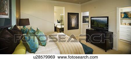 Interior of contemporary bedroom View Large Photo Image Stock Photo - Interior of contemporary bedroom. Fotosearch