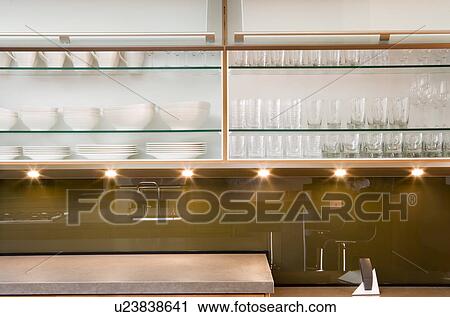 Modern Kitchen Cupboards View Large Photo Image Stock Image - Modern Kitchen Cupboards. Fotosearch
