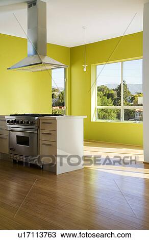 Modern stainless steel kitchen View Large Photo Image Stock Image - Modern stainless steel kitchen . Fotosearch