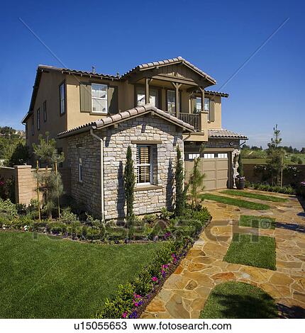Exterior of a Tuscan style house during the afternoon View Large Photo Image Stock Image - Exterior of a Tuscan style house during the afternoon. Fotosearch
