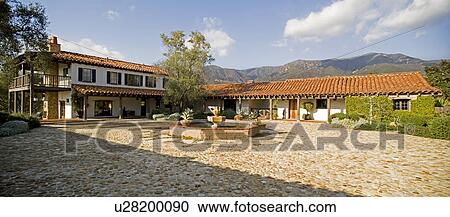 Exterior of Spanish style home View Large Photo Image Stock Image - Exterior of Spanish style home. Fotosearch