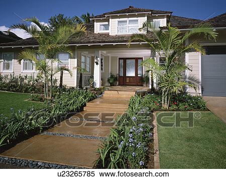 Front exterior of contemporary coastal home View Large Photo Image Stock Photography - Front exterior of contemporary coastal home. Fotosearch