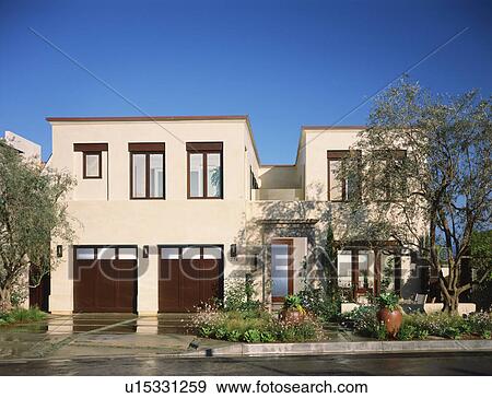 Front Exterior of Contemporary House View Large Photo Image Stock Photo - Front Exterior of Contemporary House. Fotosearch