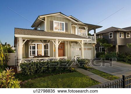 Front Exterior of Craftsman Style Home View Large Photo Image Stock Photography - Front Exterior of Craftsman Style Home. Fotosearch