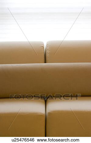 Stock Photograph - Detail of Contemporary Sofa and Pillow. Fotosearch