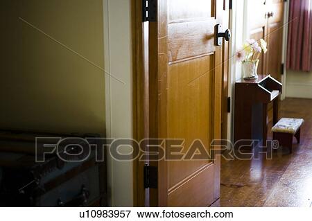 Interior hallway and room of country style home View Large Photo Image Stock Photo - Interior hallway and room of country style home. Fotosearch
