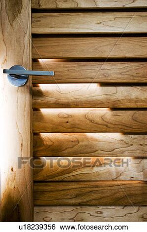 Modern wood shutter door View Large Photo Image Stock Photograph - Modern wood shutter door. Fotosearch