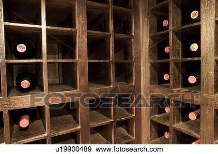 Stock Photo - Wine Cellar Shelving for Wine Bottles. Fotosearch