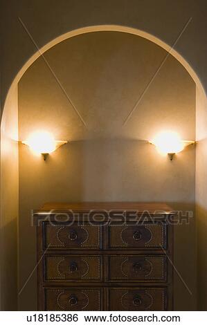 Wood Dresser and Lights View Large Photo Image Stock Photograph - Wood Dresser and Lights. Fotosearch