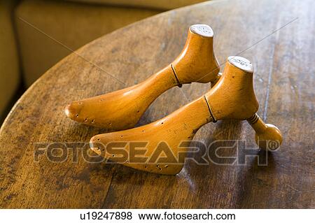 Stock Photo - Wood shoe forms. Fotosearch