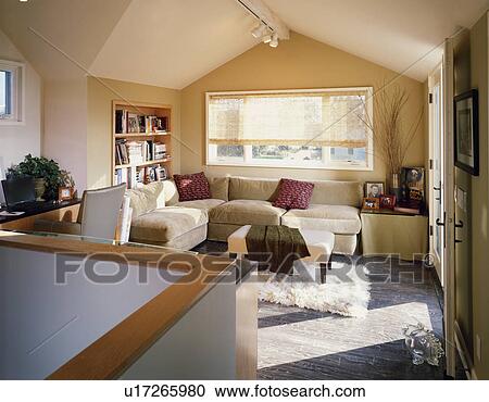 Stock Image - Cozy Loft with Sofa. Fotosearch