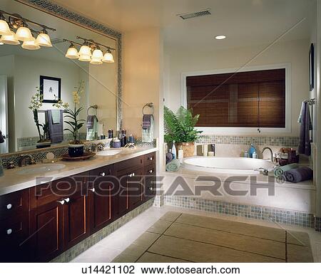 Elegant Contemporary Master Bathroom View Large Photo Image Stock Image - Elegant Contemporary Master Bathroom. Fotosearch