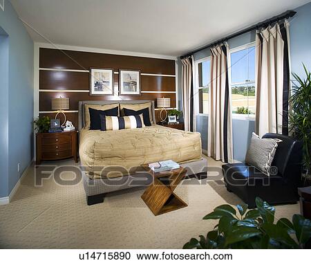 Interior of contemporary bedroom View Large Photo Image Stock Image - Interior of contemporary bedroom. Fotosearch