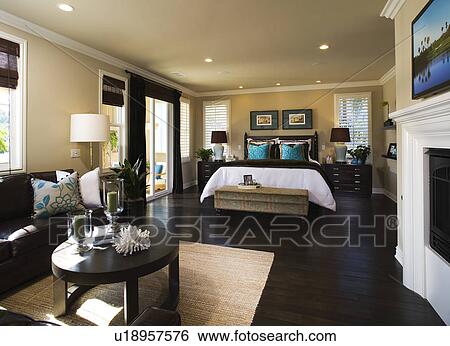 Interior of contemporary bedroom View Large Photo Image Stock Photograph - Interior of contemporary bedroom. Fotosearch