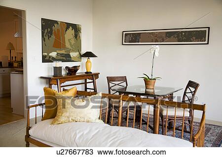 Wood Sofa and Dining Table View Large Photo Image Stock Image - Wood Sofa and Dining Table. Fotosearch