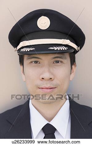 Stock Photo - Portrait of a pilot. Fotosearch
