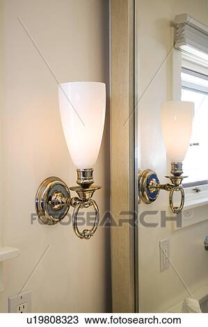 Bathroom light and mirror View Large Photo Image Stock Image - Bathroom light and mirror. Fotosearch