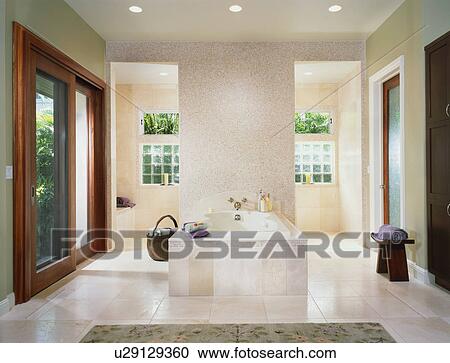 Contemporary master bathroom View Large Photo Image Stock Image - Contemporary master bathroom. Fotosearch