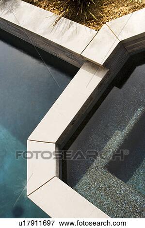 Detail of Modern Swimming Pool and Jacuzzi View Large Photo Image Stock Photo - Detail of Modern Swimming Pool and Jacuzzi. Fotosearch
