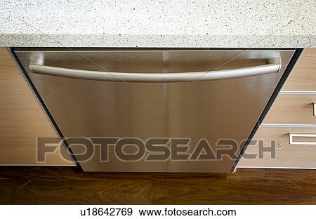 Stock Photo - Stainless Steel Dishwasher. Fotosearch