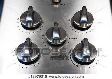 Stainless Steel Knobs on Stove Top View Large Photo Image Stock Photography - Stainless Steel Knobs on Stove Top. Fotosearch