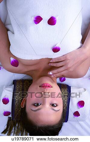 Young woman lying down, top view View Large Photo Image Stock Image - Young woman lying down, top view. Fotosearch