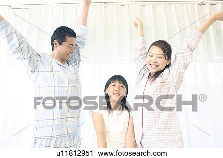 Parent and child who stretch themselves View Large Photo Image Stock Image - Parent and child who stretch themselves. Fotosearch