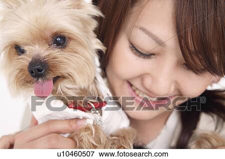 Woman and dog View Large Photo Image Stock Photo - Woman and dog. Fotosearch