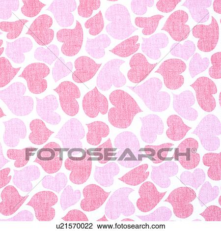 Stock Image - Close-up of heart-print handkerchief. Fotosearch