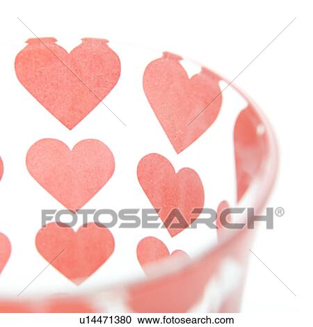 Stock Image - Heart-print glass. Fotosearch